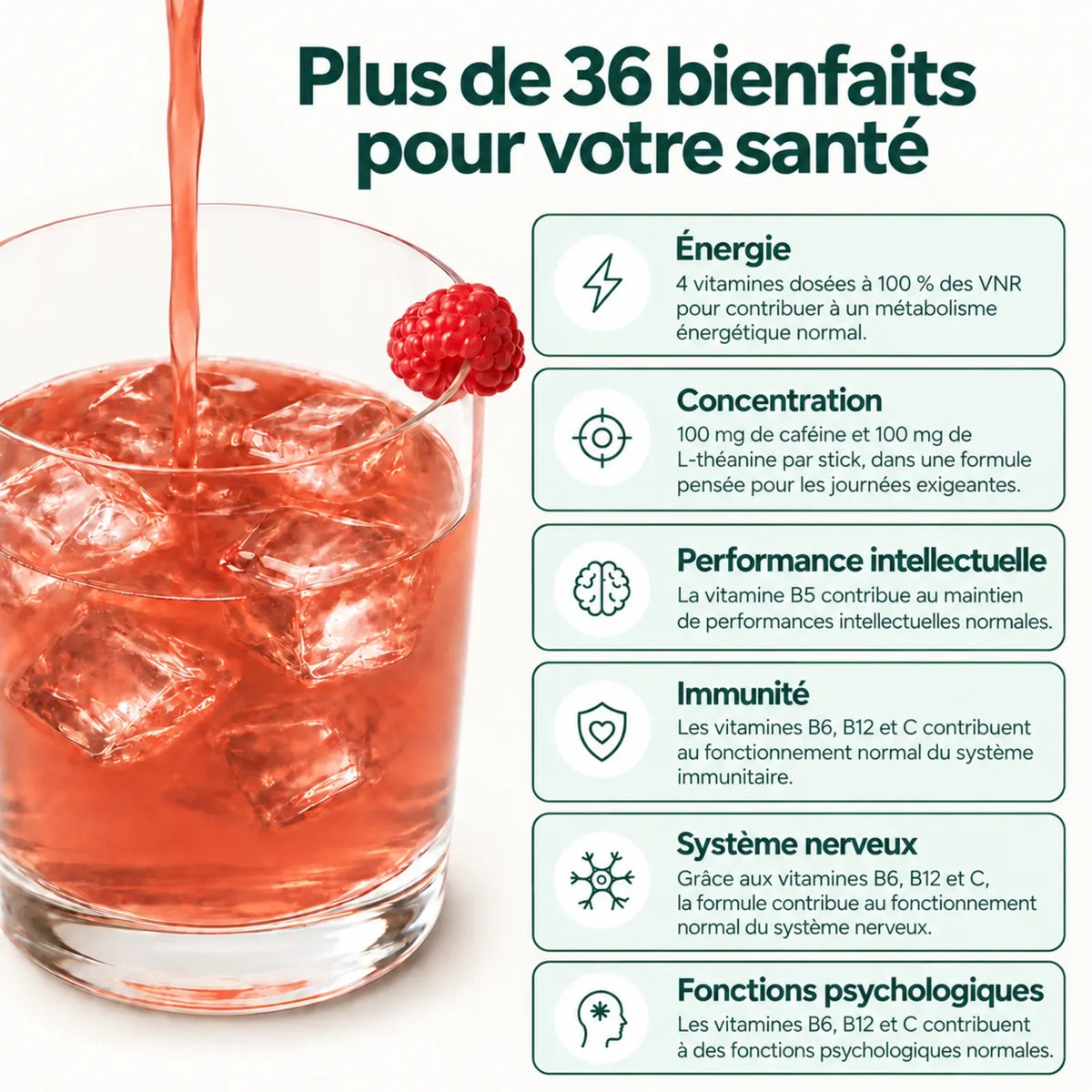 BAVI, complément alimentaire en sticks pêche-framboise pour l’énergie et la concentration