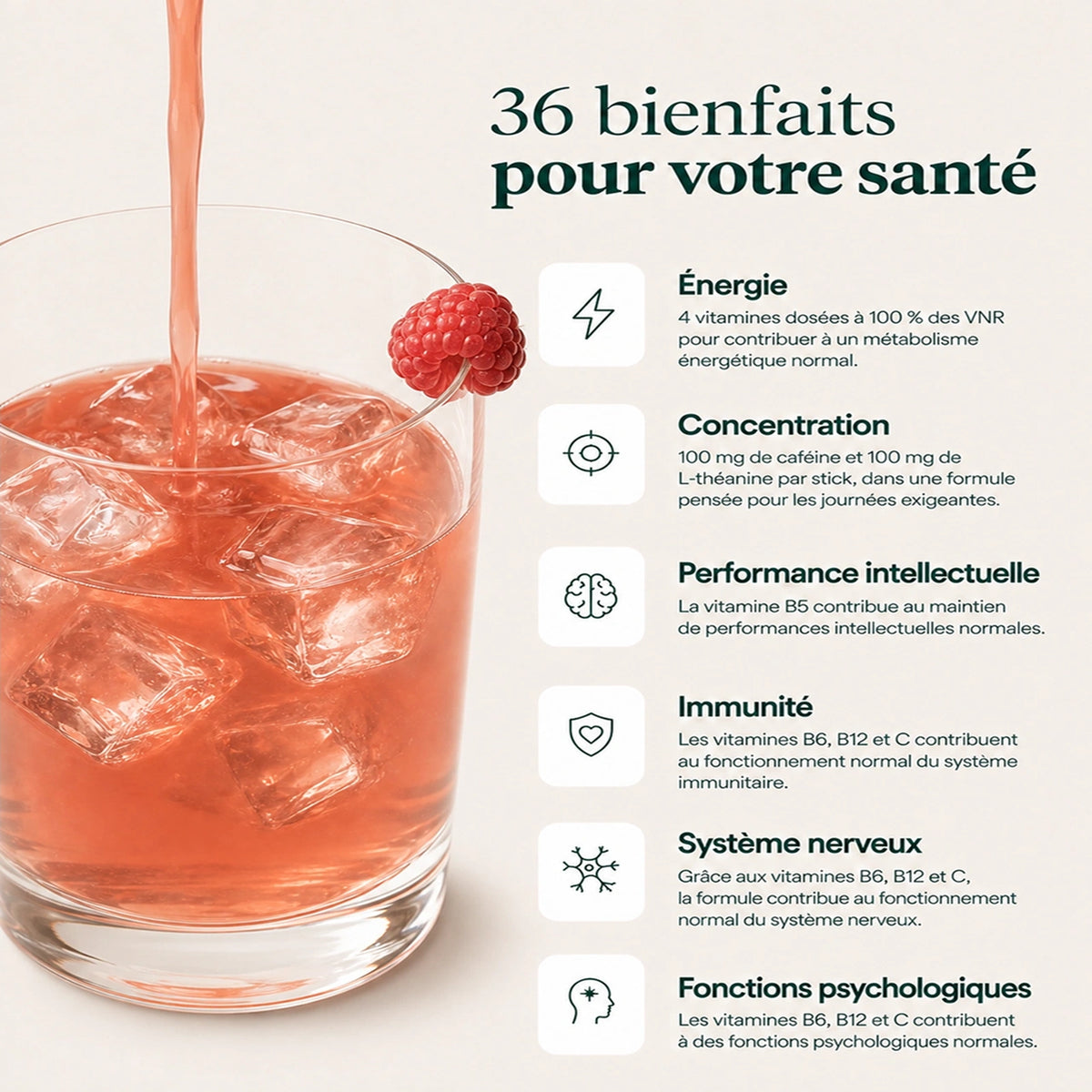 BAVI, complément alimentaire en sticks pêche-framboise pour l’énergie et la concentration