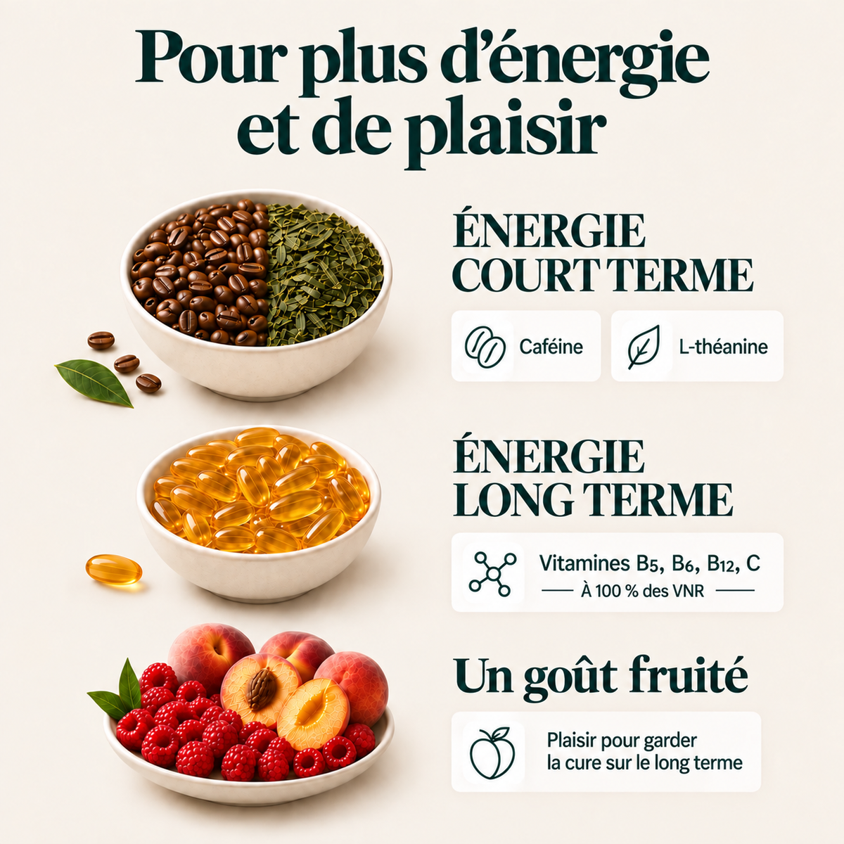 BAVI, complément alimentaire en sticks pêche-framboise pour l’énergie et la concentration