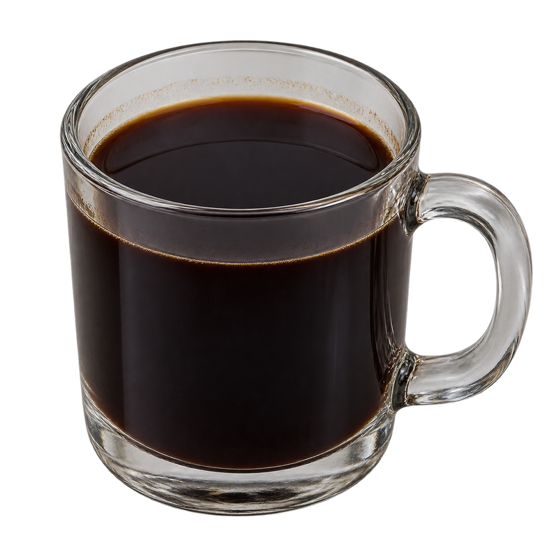 Une tasse de café noir, le point de comparaison