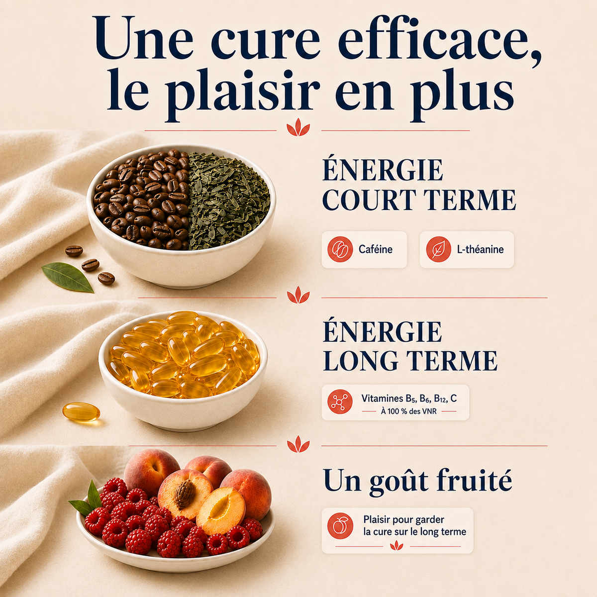 BAVI, complément alimentaire en sticks pêche-framboise pour l’énergie et la concentration